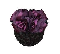 1 x rete di protezione per chignon da donna con fiocco, accessorio per capelli, clip per capelli elastica, multicolore C