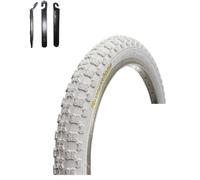 1 x Roverstone - Copertone per bicicletta da 20", colore bianco, 54 - 406 (20 x 2,125), con leva per pneumatici