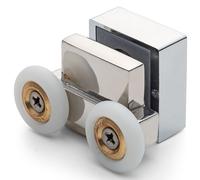 1 X Rullo/Guida Doppia Per Porta Doccia Cromata Con Diametro Ruota Di 21Mm AT9