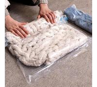 1 x Sacchetto di compressione a rullo manuale per abbigliamento, bagagli, imballaggio, organizer, viaggi, sacchetti salvaspazio per chiusura bagagli (trasparente, 50 x 70 cm)