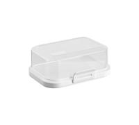 1 x Scatola di burro impilabile di alta qualità con chiusura, scatola dosatrice in plastica, perfetta per l'organizzazione del frigorifero, senza BPA, multifunzione, crema-bianco