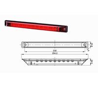 1 x terzo stop LED rosso Rear Light e-marked 12 V 24 V per camion auto camion Van Bus Cab camper caravan SUV