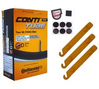 1 x tubo Continental 28-630 (27 x 1 1/4) DV 40 mm valvola Dunlop + sollevator...