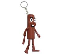 1 x Tung Tung Sahur Stick Figure Portachiavi, bambole da collezione, bambole parodia, figure di cartoni animati divertenti stampate in 3D, oggetti da collezione decorativi da scaffale