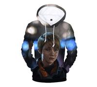 (1,XL=US M)Felpa con cappuccio stampa 3d Detroit Become Human Connor Rk800 pullover