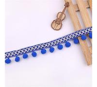 1 Yard 2,8 cm colorato Pom Poms Nappa Passamontagna Pompon Passamontagna con frange Nastro Pompon Fringe Band Pom Fringe Nastro Pompon Fringe Nastro in pizzo nappa Trim Band da cucire (Royal Blue)