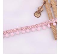 1 Yard 2,8 cm colorato Pom Poms Nappa Passamontagna Pompon Passamontagna con frange Nastro Pompon Fringe Band Pom Pom Fransen Nastro Pompon Fringe Nastro in pizzo nappa Trim Band da cucire (rosa