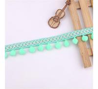 1 Yard 2,8 cm colorato Pom Poms Nappa Passamontagna Pompon Passamontagna con frange Nastro Pompon Fringe Band Pom Fringe Nastro Pompon Fringe Nastro in pizzo nappa Trim Band da cucire (verde chiaro)