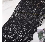 1 Yard 30 cm di Larghezza, Punta del Foro Ricamata, Bordo in Pizzo, Bordatura in Tessuto Decorativa, Tessuto al Metro, Pizzo e Nastri per Cucire, Colore Nero