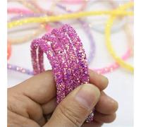 1 yard 6 mm Resina Glitter Corda Tubolare Cordino Paillettes Passamaneria Fai da Te Gioielli Bracciale Collana Indumento Scarpe Decorazione Festa Matrimonio-Rosa-10 yard