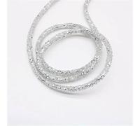 1 yard 6 mm Resina Glitter Corda Tubolare Cordino Paillettes Passamaneria Fai da Te Gioielli Bracciale Collana Indumento Scarpe Decorazione Festa Matrimonio-Argento-10 yard