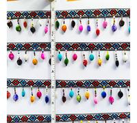 1 YARD NASTRO IN PIZZO CON FRANGE ETNICHE PER CUCIRE TESSUTI E ABBIGLIAMENTO
