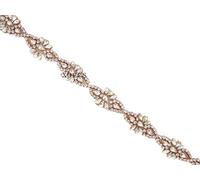 (1 YARD) Silver Clear Bridal Beaded Crystal Rhinestone Applique Trim Belt Gold Sewing Iron On For Wedding Dress Clothing(Light Green)