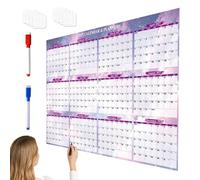 1-Year Planner Yearly Wall Calendar 2027 English Erasable With 2 Markers | Adjustable English Wall Calendar 12 Month Planner Large Wall Calendar For Living Room Study Apartment Bedroom Kids Teachers