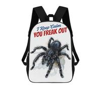 1 Zaini Per Bambini Tarantula Watercolor Art I Keep Calm, You Freak Out Tarantula Borsa Scolastica Stampata in 3D Borsa Alla Moda Borse Scolastiche Da Viaggio Per La Scuola O I Viaggi 17inch