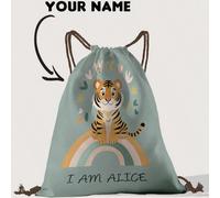 1 Zaino con coulisse personalizzato con nome, personalizzabile secondo il tuo design unico, molto adatto per bambini e adolescenti, stampa il tuo nome o i nomi di tua sorella e compagni di classe come
