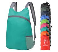 1 zaino da viaggio leggero e impermeabile, resistente al sudore, con tasche laterali in rete per escursioni, Lago Blu, Medium, Solido