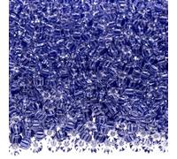 10/0 00331 Perline in vetro ceco Rocailles. Strisce Blu su Cristallo. Confezione 4500 pz. Peso 50 Grammi. Dimensioni delle perline 2,3 mm. per perline, ricamo e creazione di gioielli.