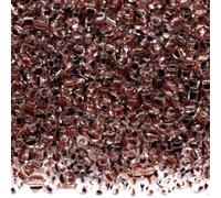 10/0 00980 Perline in vetro ceco Rocailles. Strisce nere e rosse su cristallo. Confezione da 4500 pezzi. Peso 50 grammi. Dimensioni delle perle: 2,3 mm. per perline, ricami e creazione di gioielli.