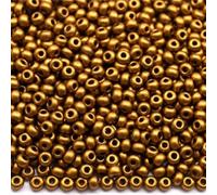 10/0 01740 Perline in vetro ceco Rocailles Bronzo Metallico. Confezione 4500 pz. Peso 50 Grammi. Dimensioni delle Perle 2,3 mm. per Beading, Ricamo e Realizzazione di Gioielli.