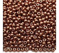 10/0 01780 Perline in vetro ceco Rocailles Bronzo Metallico. Confezione da 2250 pezzi. Peso 25 grammi. Dimensioni delle perle: 2,3 mm. per perline, ricami e creazione di gioielli.