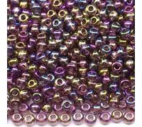 10/0 21010 Perline in vetro ceco Rocailles Viola - Arcobaleno trasparente. Confezione 2250 pz. Peso 25 grammi. Dimensioni delle perline 2,3 mm. per perline, ricamo e creazione di gioielli.