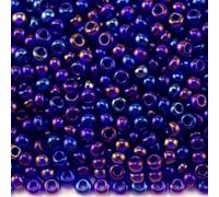 10/0 31100 Perline in vetro ceco Rocailles. Blu - Arcobaleno trasparente. Confezione 2250 pz. Peso 25 grammi. Dimensioni delle perline 2,3 mm. per perline, ricamo e creazione di gioielli.