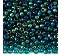 10/0 51710 Perline in vetro ceco Rocailles Verde - Arcobaleno Trasparente. Confezione 4500 pz. Peso 50 Grammi. Dimensioni delle perle 2,3 mm. per perline, ricamo e creazione di gioielli.