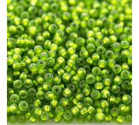 10/0 57430 Matte Vetro ceco Seed Beads Rocailles Argento Foderato Verde Trasparente Confezione 900 pz. Peso 10 Grammi. Dimensione delle Perle 2,3 mm. per Beading, Ricamo e Realizzazione di Gioielli.