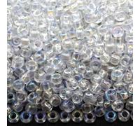 10/0 58205 Perline in vetro ceco Rocailles Bianco - Arcobaleno Trasparente. Confezione 4500 pz. Peso 50 Grammi. Dimensioni delle perle 2,3 mm. per perline, ricamo e creazione di gioielli.