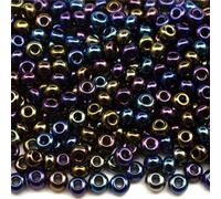 10/0 59205 Perline in vetro ceco Rocailles opaco arcobaleno multicolore. Confezione da 900 pezzi. Peso 10 grammi. Dimensioni delle perline 2,3 mm. per perline, ricamo e creazione di gioielli.