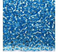 10/0 67000 Perline in vetro ceco Rocailles foderato in argento trasparente azzurro. Confezione da 900 pezzi. Peso 10 grammi. Dimensioni delle perle: 2,3 mm. per perline, ricami e creazione di gioielli