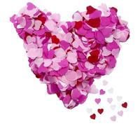10,000 Pezzi 2,5cm Coriandoli Multicolori, Coriandoli Anniversario, Coriandoli Essiccati a Forma di Cuore per Matrimoni, Compleanni, Cerimonie, Scatole Regalo,Palloncini (Bianco, Rosa, Rosa, Rosso)