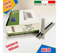 10.000 Punti Metallici Serie 80/8mm Inox AISI 316 - Graffe in acciaio inox