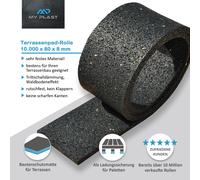 10.000 x 80 x 8mm Granulato Gomma Ruoli Strisce Terrazzi Pads Campo di Trampoli