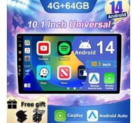 10.1" 2DIN Autoradio Android 14 Auto Navigazione Car Play GPS RDS/FM AUX 4G+64GB