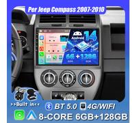 10.1'' Per Jeep Compass 2007-2010 Android14 Autoradio Navi Car Play GPS 6G+128GB