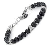 10:10 Bracciale Acciaio Inox e Pietra Tormalina Naturale - Resistente e Regolabile per Uomo e Donna, Confezione Regalo - Eleganza Made in Italy