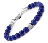 10:10 Bracciale Uomo Pietre Naturali Lapislazzuli 8 MM, Colore Blu - Regolabile, Resistente e Comodo - Made In Italy (Lapis lazuli)