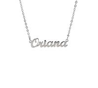 10:10 Collana Donna Nome Personalizzato In Acciaio Inox Anallergico, Gioiello Donna Nome Finitura Lucida, Catena Sottile Regolabile Realizzato in Italia (Oriana)