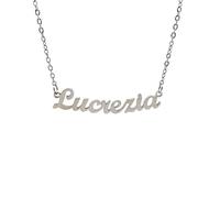 10:10 Collana Donna Nome Personalizzato In Acciaio Inox Anallergico, Gioiello Donna Nome Finitura Lucida, Catena Sottile Regolabile Realizzato in Italia (Lucrezia)