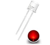 10-100 diodi LED, 5 mm/3 mm, forma rotonda/piatta, lente trasparente, diversi colori a scelta Chanzon ®, diodi luminosi (20, rosso, 5 mm)