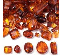 10-100 pezzi/confezione Perline in acrilico ambrato asimmetriche, perline distanziatrici di forme multiple, perline per la creazione di gioielli casual di moda per l'autunno/inverno in colore marrone,