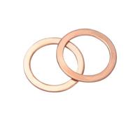 10-100 Pezzi Di Rondelle In Rame Puro, Anelli Guarnizione Solidi, Tenuta Piatte M3 M4 M5 M6 M8 M10, Raccordi For Tappi Scarico, For Barche(M8x14x1.5mm-50Pcs)