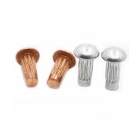 10-100 pezzi GB827 Rivetti solidi zigrinati a testa tonda in rame/alluminio M2 M2,5 M3 M4 Rivetti solidi con gambo zigrinato for targhetta identificativa(Brass M2.5 50pcs,8mm)