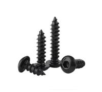 10-100 pezzi M2 M2.3 M2.6 M3 M3.5 M4 M5 M6 Viti autofilettanti a testa bombata con esagono incassato nere Vite autofilettante a testa tonda in acciaio(30mm,M2.3 50PCS)