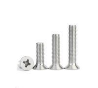 10~100 pezzi M2 M2.5 M3 M4 M5 M6 316 A4 in acciaio inossidabile con testa svasata a croce(12mm,M6-10pcs)