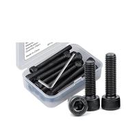 10-100 pezzi/scatola Vite a testa cilindrica con esagono incassato Acciaio di grado 12.9 M4x6-100mm Bulloni a testa cilindrica Allen con chiavi esagonali Scatola di viti(M4x45mm 25pcs)