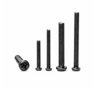 10-100 pezzi Vite a testa tonda con testa tonda M1 M1.2 M1.7 M2 M2.5 M3 M4 M5 M6 Vite per computer Phillips placcata nera - M3.5 50 pezzi - 20 mm