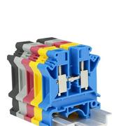 10/100 pz 7 colori DIN Rail UK2.5B Morsetto Blocco Morsetto Connettore 800V 32A UK-2.5N 2.5mm Connettori a Vite Universali Quadrati(Red,100pcs)